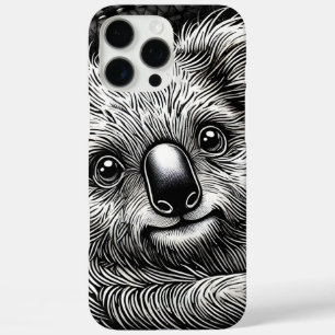 Illustratie van een knuffelbeer op een leren achte iPhone 16 pro max hoesje