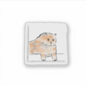Illustratie van een knuffelkat in waterverf sticker (Voorkant)