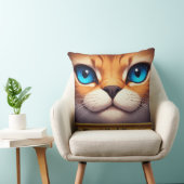 Illustratie van een knuffelkat met heldere blauwe kussen (Stoel)