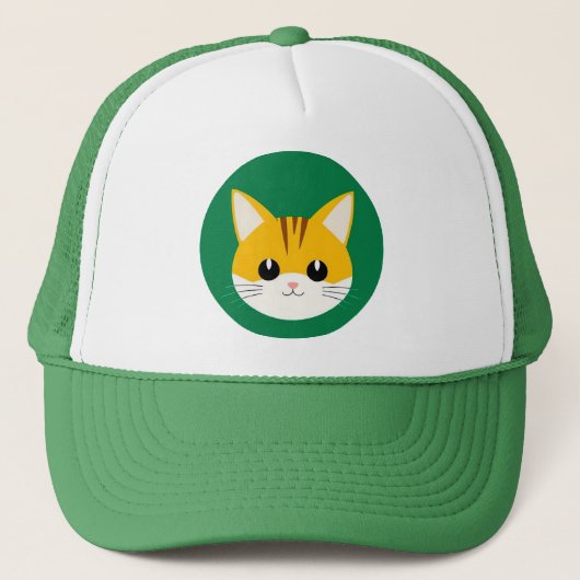 Illustratie van een knuffelkat trucker pet (Voorkant)