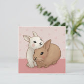 Illustratie van een knuffelkonijn kaart (Staand voorkant)