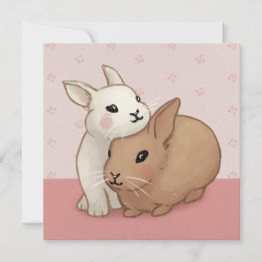Illustratie van een knuffelkonijn kaart (Voorkant)