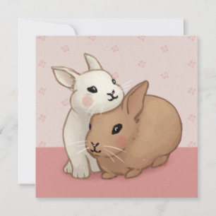 Illustratie van een knuffelkonijn kaart