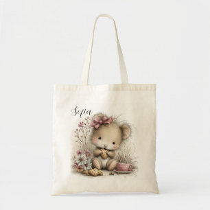 Illustratie van een knuffelmuis die van koekjes ho tote bag