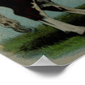  illustratie van een koe van Hereford Poster (Hoek)