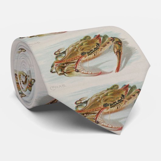 illustratie van een krab (1889) stropdas (Opgerold)