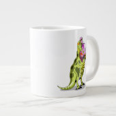 Illustratie van een lambeosaurus die een ei vastho grote koffiekop (Voorkant rechts)