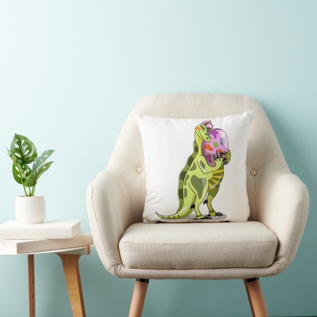 Illustratie van een lambeosaurus die een ei vastho kussen (Stoel)