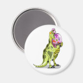 Illustratie van een lambeosaurus die een ei vastho magneet (Voorkant / Achterkant)
