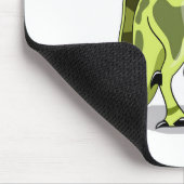 Illustratie van een lambeosaurus die een ei vastho muismat (Hoek)