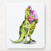 Illustratie van een lambeosaurus die een ei vastho muismat (Voorkant)