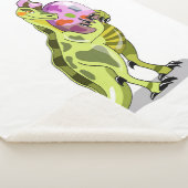 Illustratie van een lambeosaurus die een ei vastho sherpa deken (3/4)