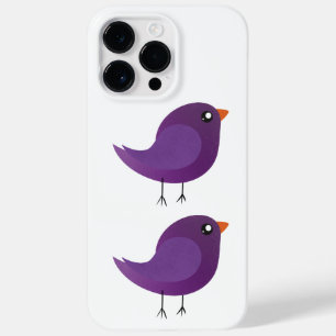Illustratie van een leuk paars vogeltje Case-Mate iPhone 14 pro max hoesje