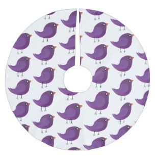 Illustratie van een leuk paars vogeltje kerstboom rok