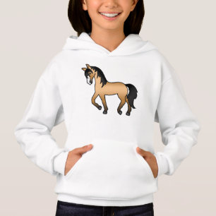 Illustratie van een leuke cartoon buckskin dravend