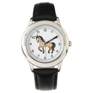 Illustratie van een leuke cartoon van een buckskin horloge