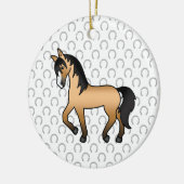 Illustratie van een leuke cartoon van een buckskin keramisch ornament (Links)