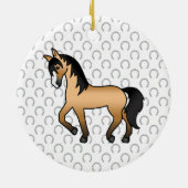 Illustratie van een leuke cartoon van een buckskin keramisch ornament (Achterkant)