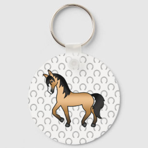 Illustratie van een leuke cartoon van een buckskin sleutelhanger