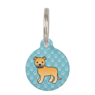 Illustratie van een lichtbruine Staffordshire Bull Huisdierpenning