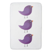 Illustratie van een lief paars vogeltje badmat (Voorkant Verticaal)