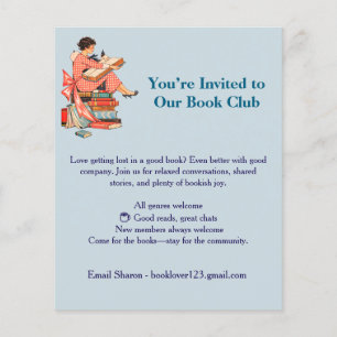 Illustratie van een liefhebber van vintageboeken d flyer