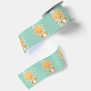 Illustratie van een lieve baby Persoonlijke babysh Satijnen Lint