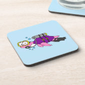 Illustratie van een Loch Ness monster duiker. Bier Onderzetter (Linkerzijde)