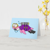 Illustratie van een Loch Ness monster duiker. Kaart (Gele Bloem)