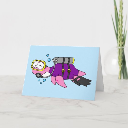 Illustratie van een Loch Ness monster duiker. Kaart (Voorkant)