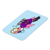 Illustratie van een Loch Ness monster duiker. Magneet (Linkerzijde)