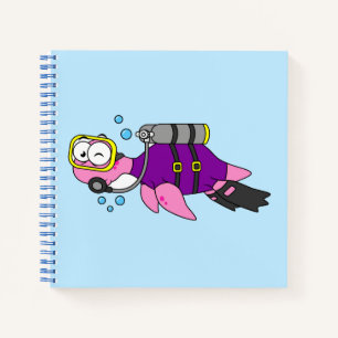Illustratie van een Loch Ness monster duiker. Notitieboek