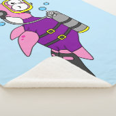 Illustratie van een Loch Ness monster duiker. Sherpa Deken (3/4)