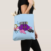 Illustratie van een Loch Ness monster duiker. Tote Bag (Dichtbij)