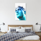 Illustratie van een man met een pet elektroden canvas afdruk (Insitu (Slaapkamer))