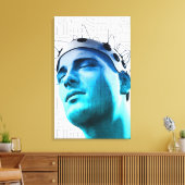 Illustratie van een man met een pet elektroden canvas afdruk (Insitu (Woonkamer))