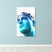 Illustratie van een man met een pet elektroden canvas afdruk (Insitu (Houten vloer))