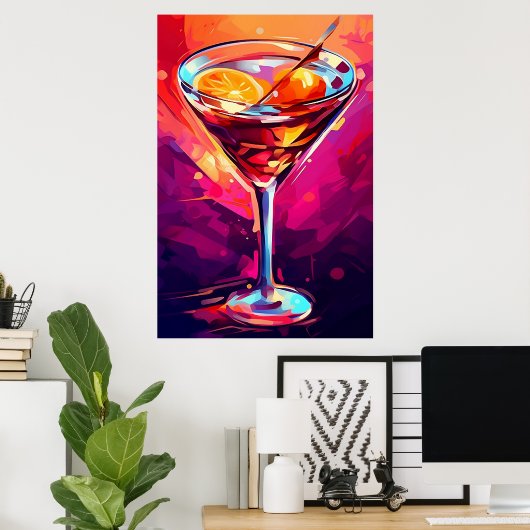 Illustratie van een Martini ArtPrint Poster Wall A (Thuiskantoor)