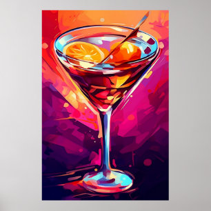 Illustratie van een Martini ArtPrint Poster Wall A