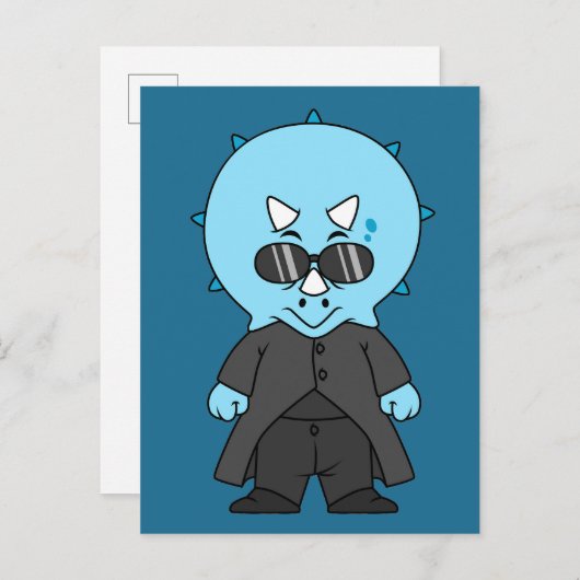 Illustratie van een matrix triceratops. briefkaart (Voorkant / Achterkant)