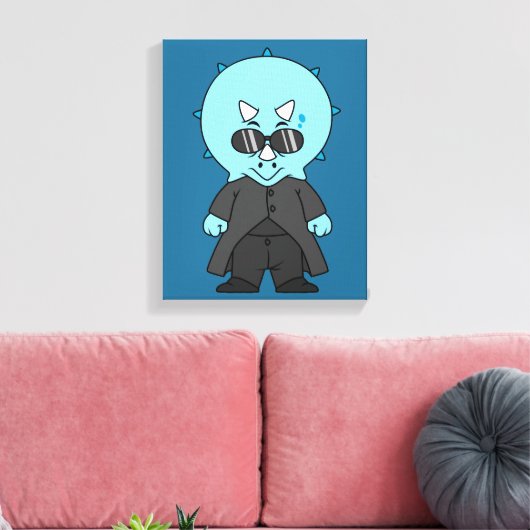 Illustratie van een matrix triceratops. canvas afdruk (Insitu (Woonkamer))