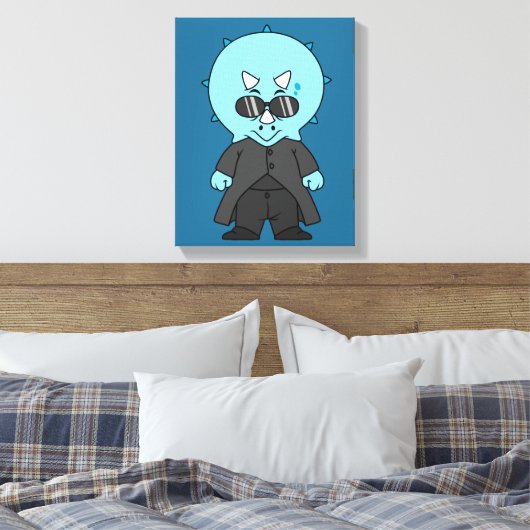 Illustratie van een matrix triceratops. canvas afdruk (Insitu (Slaapkamer))