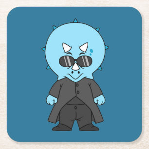 Illustratie van een matrix triceratops. kartonnen onderzetters