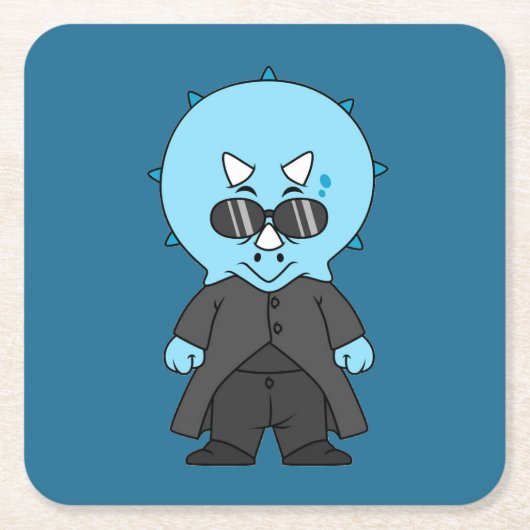 Illustratie van een matrix triceratops. kartonnen onderzetters (Voorkant)