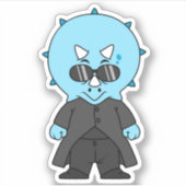 Illustratie van een matrix triceratops. sticker (Voorkant)