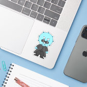 Illustratie van een matrix triceratops. sticker (Laptop met iPhone)