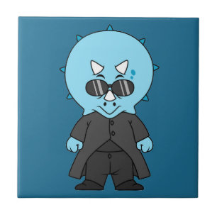 Illustratie van een matrix triceratops. tegeltje