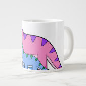 Illustratie van een moeder en kind Brachiosaurus. Grote Koffiekop (Voorkant rechts)