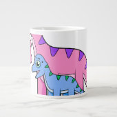 Illustratie van een moeder en kind Brachiosaurus. Grote Koffiekop (Voorkant)