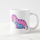 Illustratie van een moeder en kind Brachiosaurus. Grote Koffiekop (Rechts)